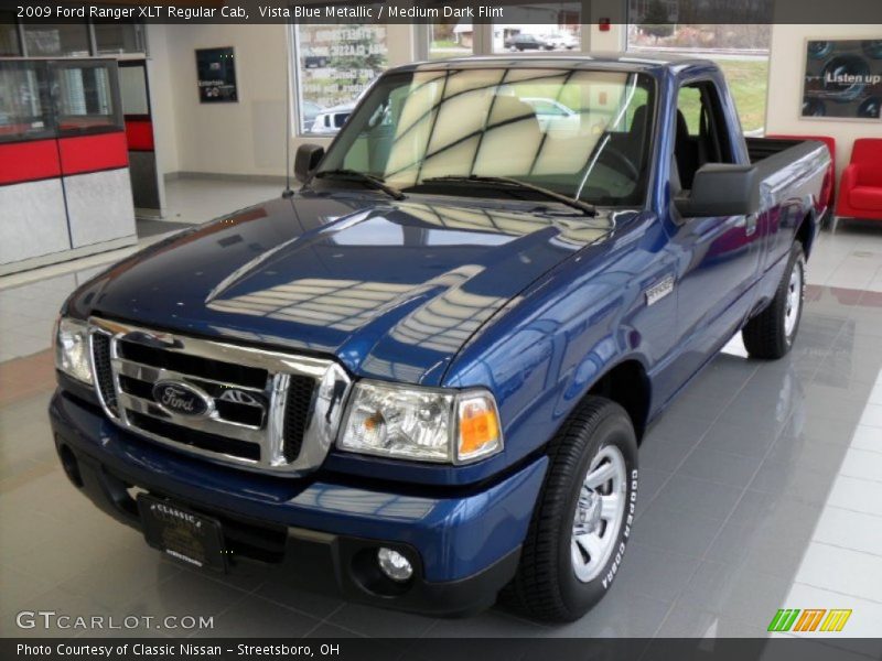 Vista Blue Metallic / Medium Dark Flint 2009 Ford Ranger XLT Regular Cab