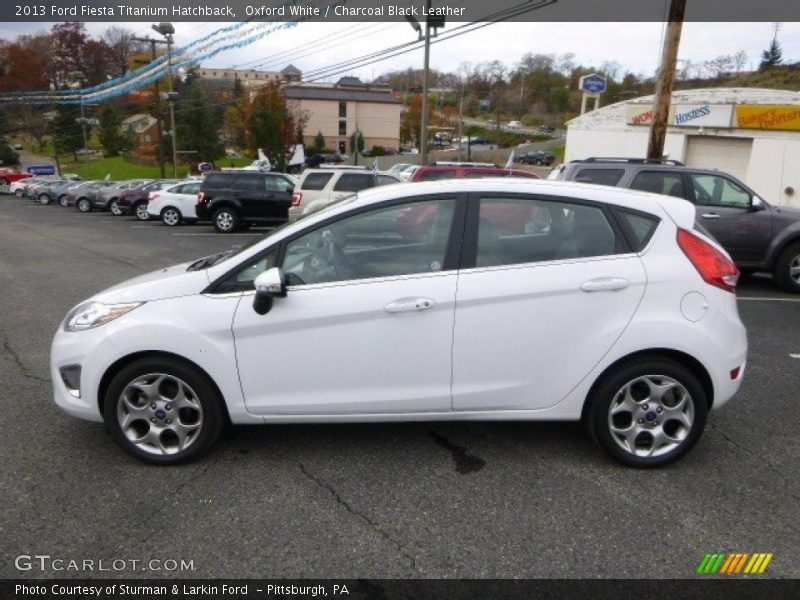 Oxford White / Charcoal Black Leather 2013 Ford Fiesta Titanium Hatchback