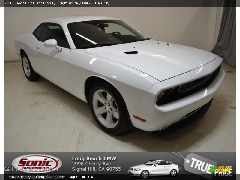 Bright White / Dark Slate Gray 2012 Dodge Challenger SXT