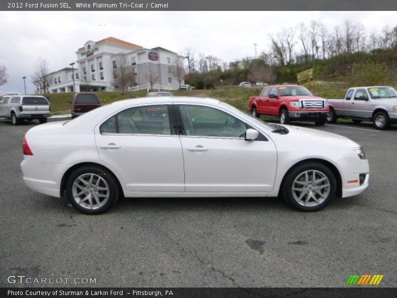 White Platinum Tri-Coat / Camel 2012 Ford Fusion SEL
