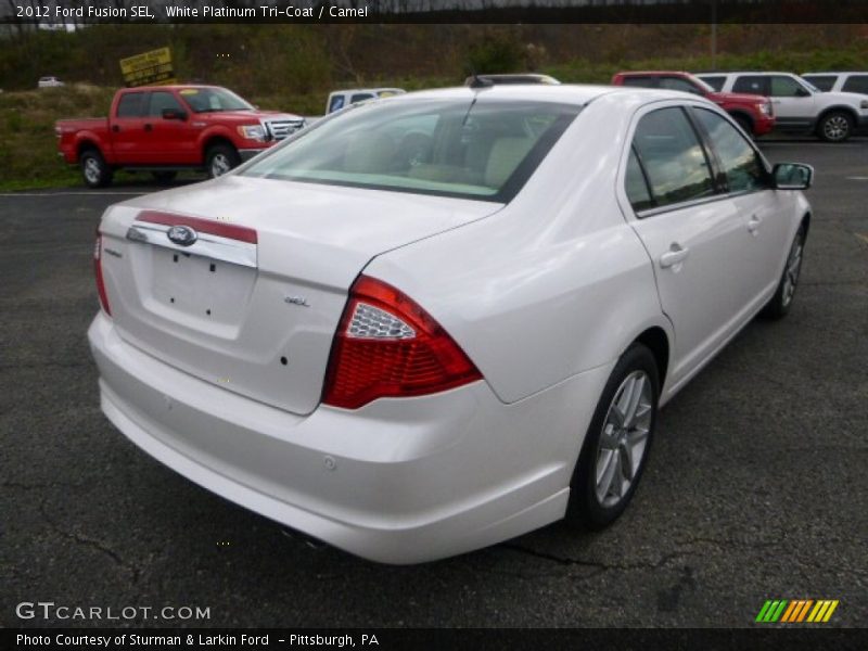 White Platinum Tri-Coat / Camel 2012 Ford Fusion SEL