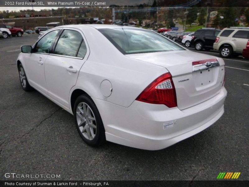 White Platinum Tri-Coat / Camel 2012 Ford Fusion SEL