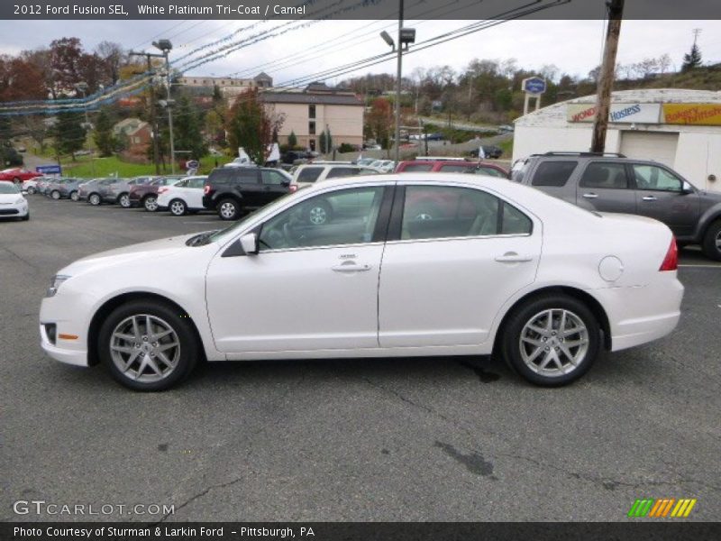 White Platinum Tri-Coat / Camel 2012 Ford Fusion SEL