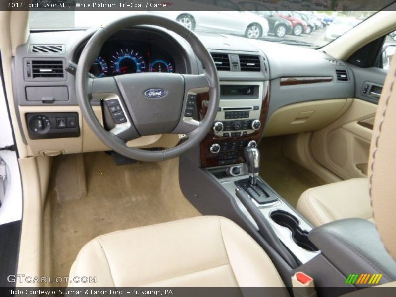 White Platinum Tri-Coat / Camel 2012 Ford Fusion SEL