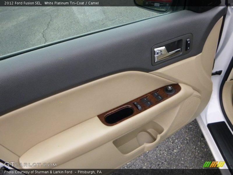 White Platinum Tri-Coat / Camel 2012 Ford Fusion SEL
