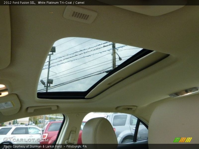 White Platinum Tri-Coat / Camel 2012 Ford Fusion SEL