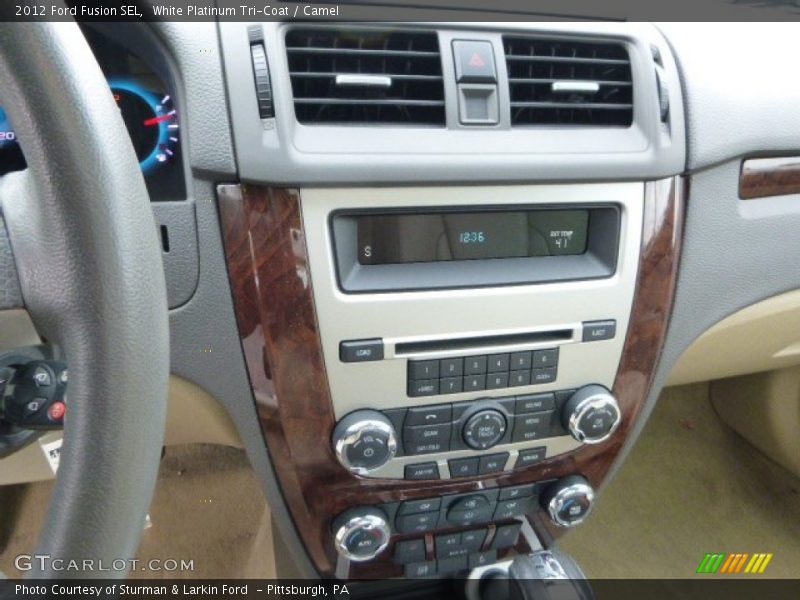 White Platinum Tri-Coat / Camel 2012 Ford Fusion SEL