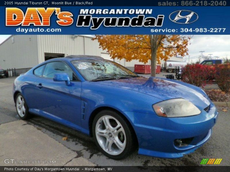 Moonlit Blue / Black/Red 2005 Hyundai Tiburon GT