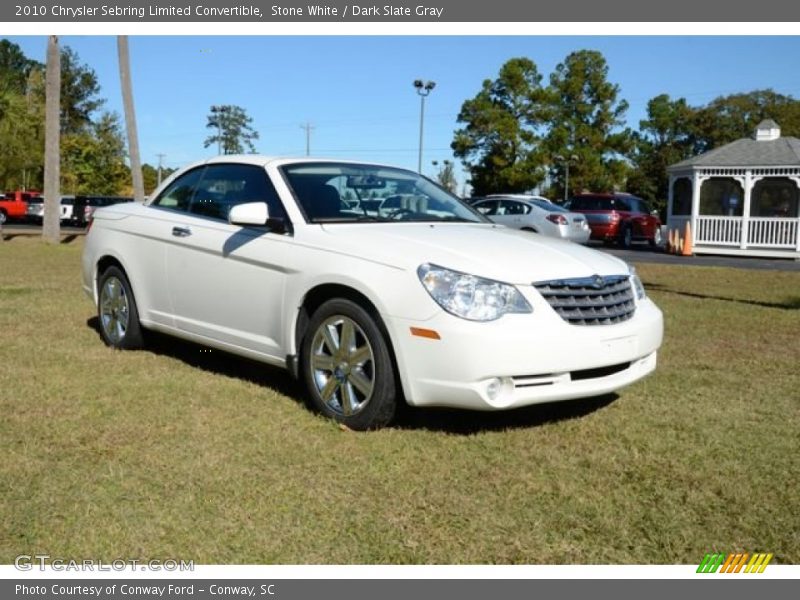 Stone White / Dark Slate Gray 2010 Chrysler Sebring Limited Convertible