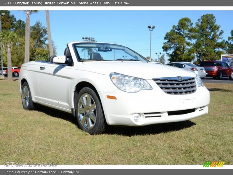 Stone White / Dark Slate Gray 2010 Chrysler Sebring Limited Convertible