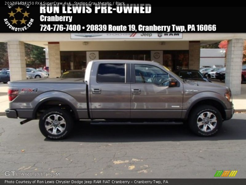 Sterling Gray Metallic / Black 2012 Ford F150 FX4 SuperCrew 4x4