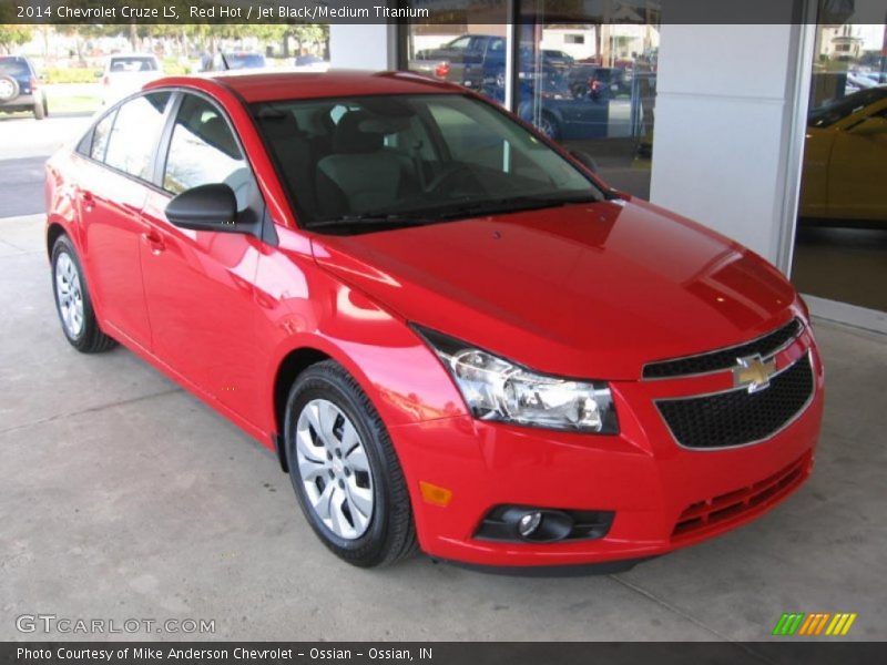 Red Hot / Jet Black/Medium Titanium 2014 Chevrolet Cruze LS
