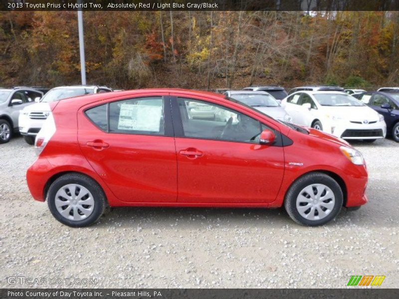 Absolutely Red / Light Blue Gray/Black 2013 Toyota Prius c Hybrid Two