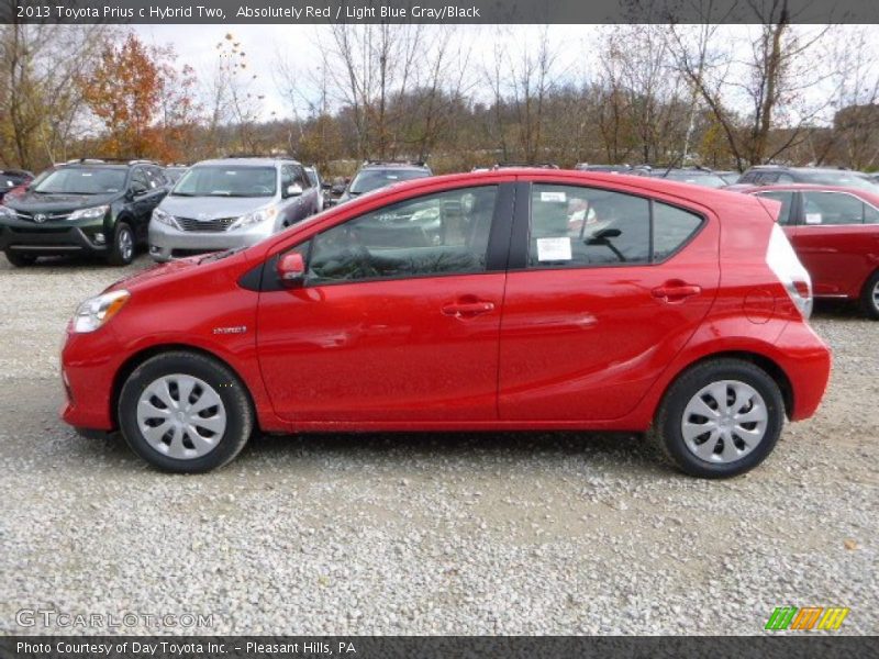 Absolutely Red / Light Blue Gray/Black 2013 Toyota Prius c Hybrid Two