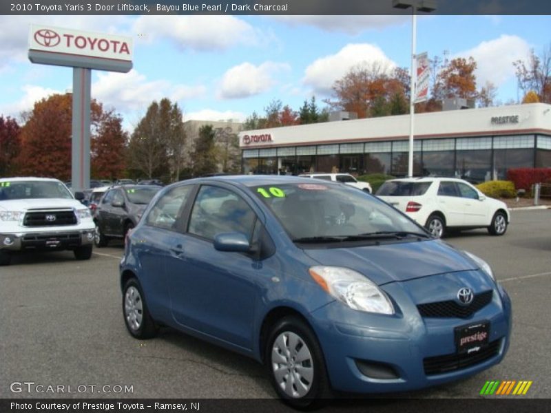 Bayou Blue Pearl / Dark Charcoal 2010 Toyota Yaris 3 Door Liftback