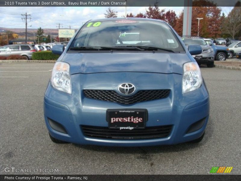 Bayou Blue Pearl / Dark Charcoal 2010 Toyota Yaris 3 Door Liftback