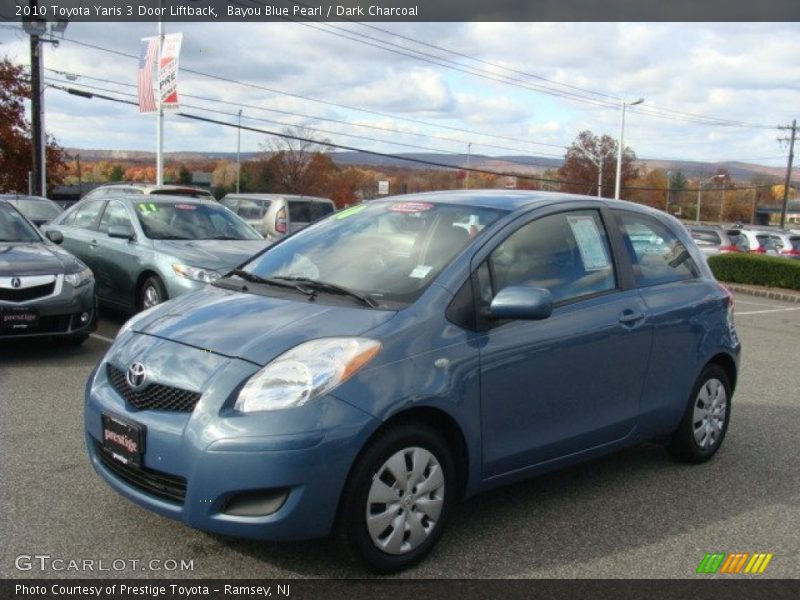 Bayou Blue Pearl / Dark Charcoal 2010 Toyota Yaris 3 Door Liftback