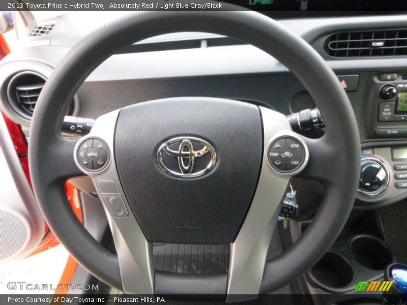 Absolutely Red / Light Blue Gray/Black 2013 Toyota Prius c Hybrid Two