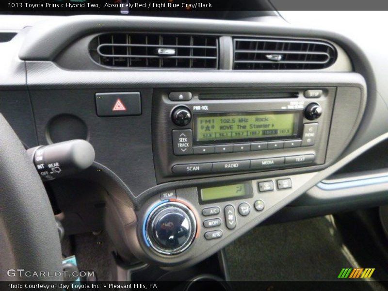 Absolutely Red / Light Blue Gray/Black 2013 Toyota Prius c Hybrid Two
