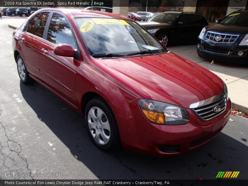 Spicy Red Metallic / Beige 2009 Kia Spectra EX Sedan