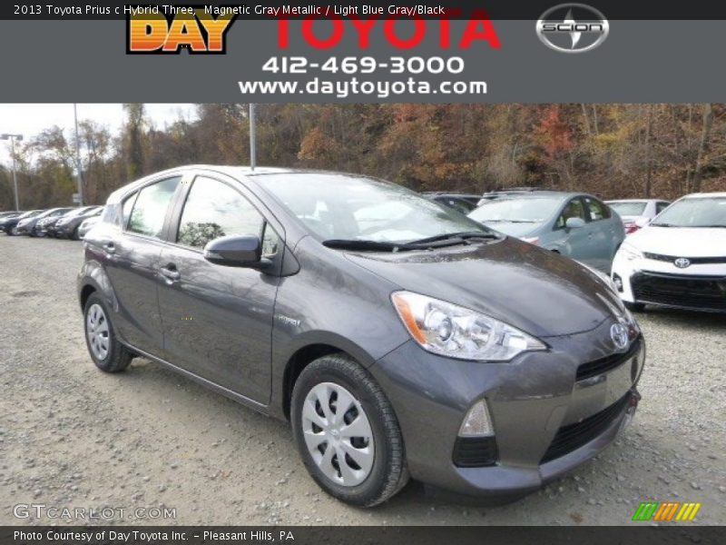 Magnetic Gray Metallic / Light Blue Gray/Black 2013 Toyota Prius c Hybrid Three