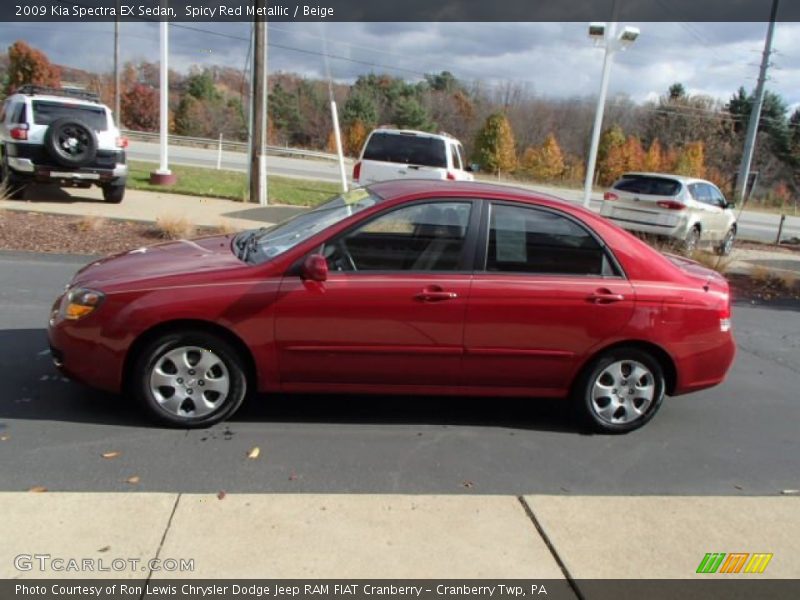 Spicy Red Metallic / Beige 2009 Kia Spectra EX Sedan