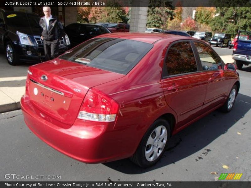 Spicy Red Metallic / Beige 2009 Kia Spectra EX Sedan