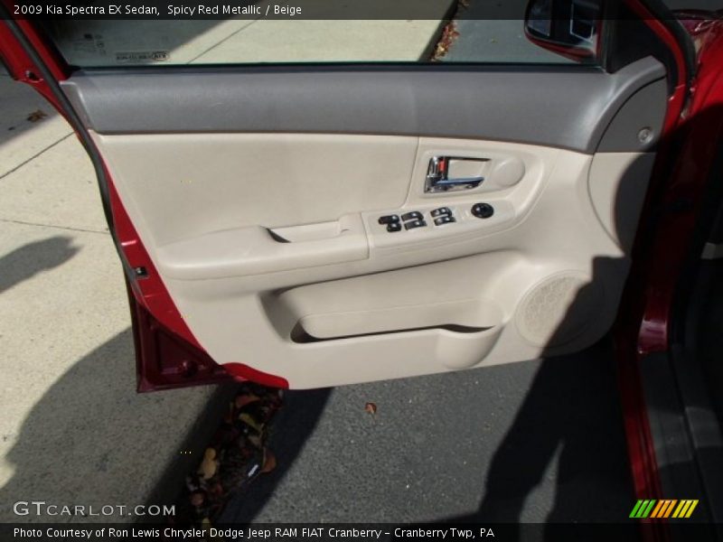 Spicy Red Metallic / Beige 2009 Kia Spectra EX Sedan