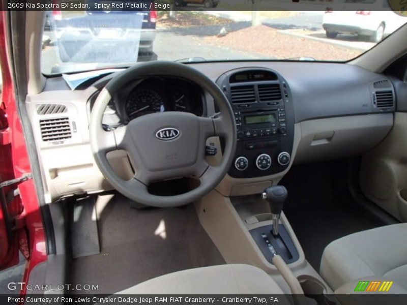 Spicy Red Metallic / Beige 2009 Kia Spectra EX Sedan