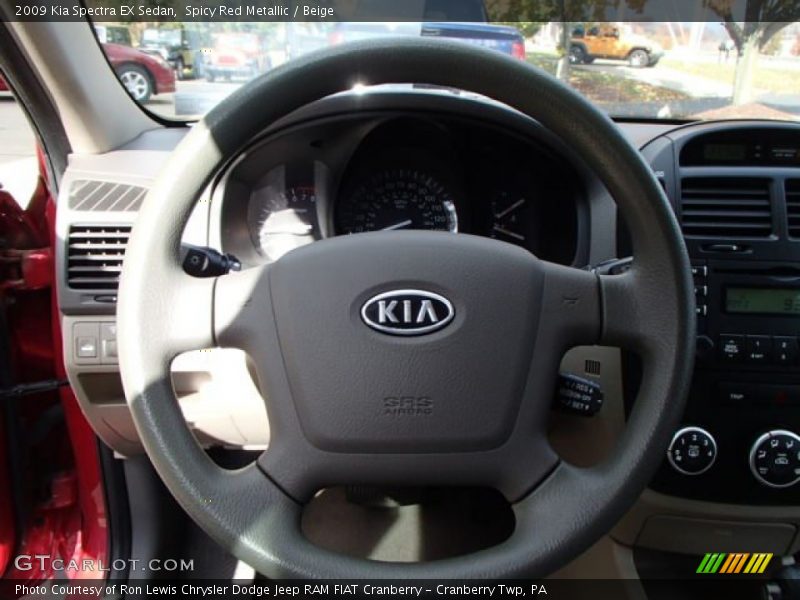 Spicy Red Metallic / Beige 2009 Kia Spectra EX Sedan