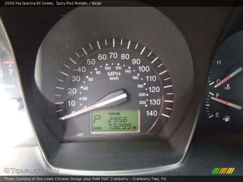 Spicy Red Metallic / Beige 2009 Kia Spectra EX Sedan
