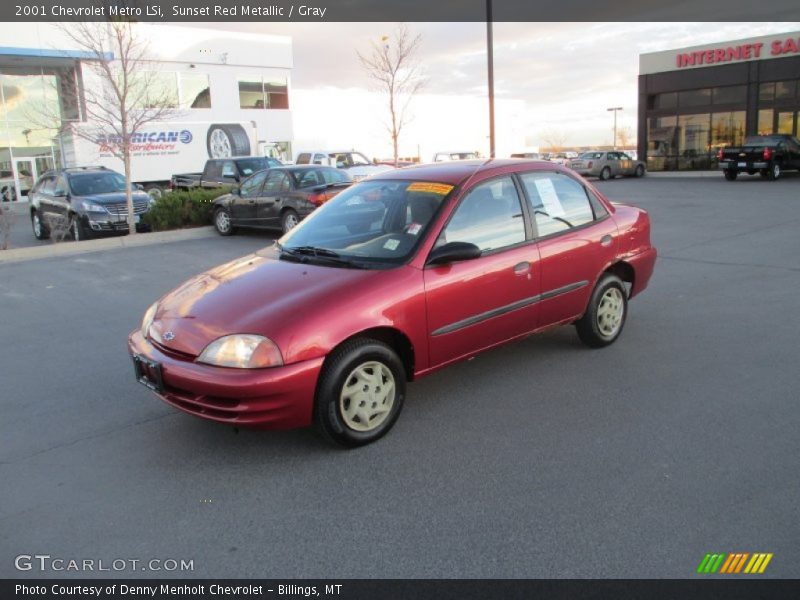 Sunset Red Metallic / Gray 2001 Chevrolet Metro LSi