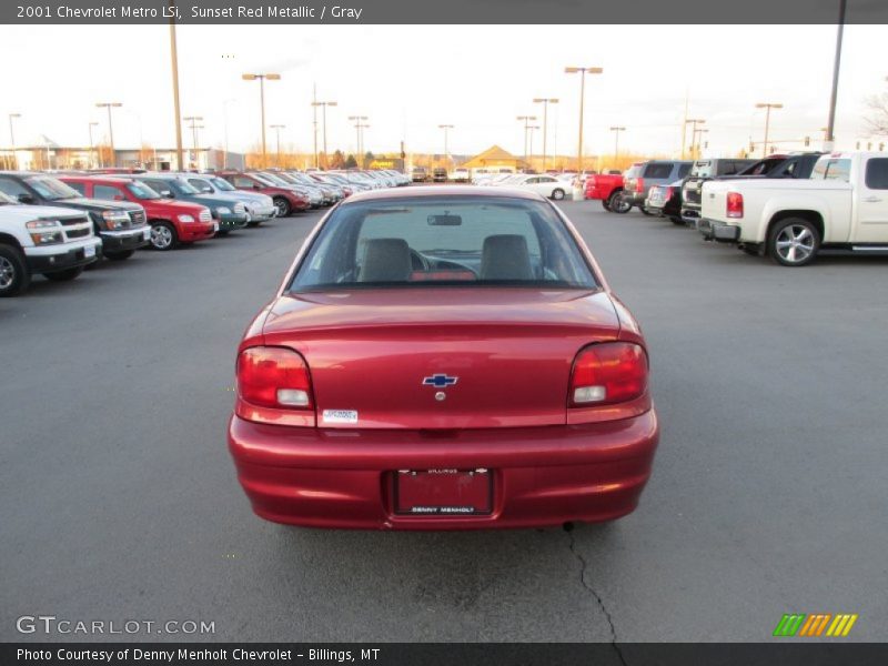 Sunset Red Metallic / Gray 2001 Chevrolet Metro LSi