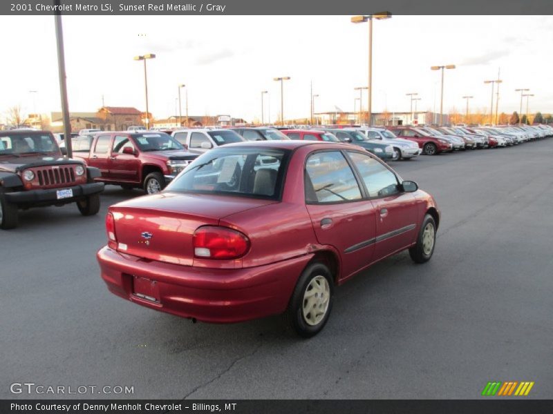 Sunset Red Metallic / Gray 2001 Chevrolet Metro LSi