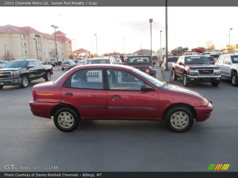 Sunset Red Metallic / Gray 2001 Chevrolet Metro LSi