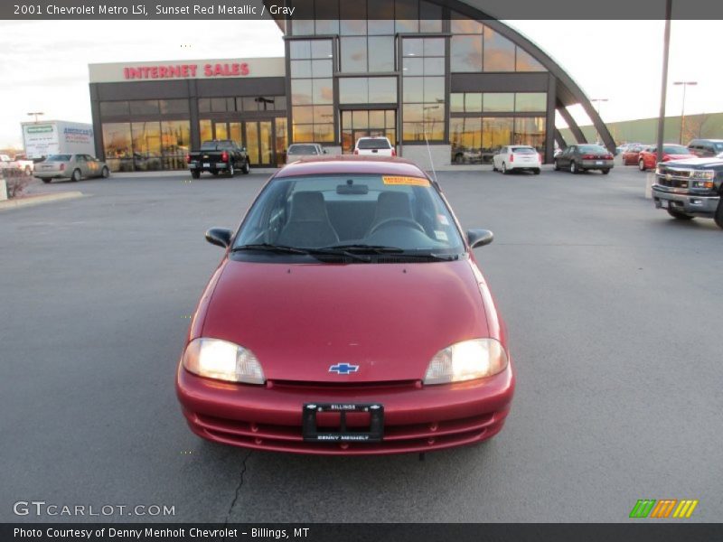 Sunset Red Metallic / Gray 2001 Chevrolet Metro LSi