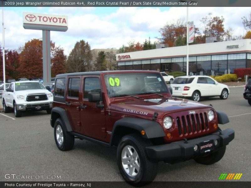Red Rock Crystal Pearl / Dark Slate Gray/Medium Slate Gray 2009 Jeep Wrangler Unlimited Rubicon 4x4
