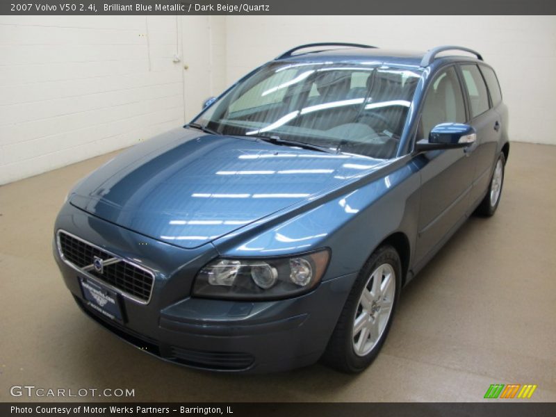 Brilliant Blue Metallic / Dark Beige/Quartz 2007 Volvo V50 2.4i