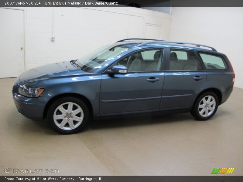 Brilliant Blue Metallic / Dark Beige/Quartz 2007 Volvo V50 2.4i
