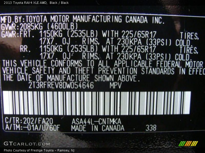 Black / Black 2013 Toyota RAV4 XLE AWD