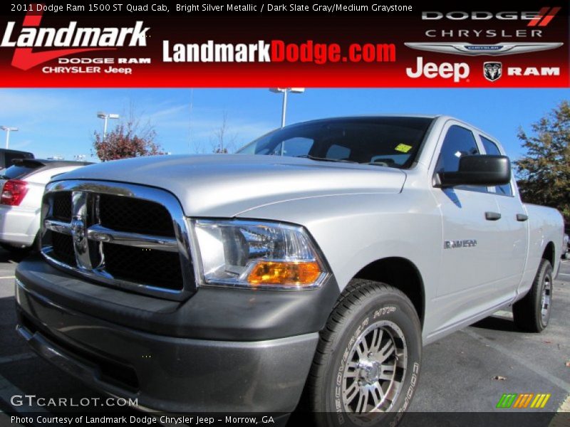 Bright Silver Metallic / Dark Slate Gray/Medium Graystone 2011 Dodge Ram 1500 ST Quad Cab