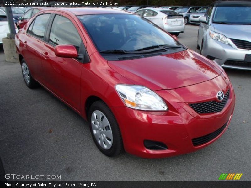 Barcelona Red Metallic / Dark Gray 2012 Toyota Yaris Sedan