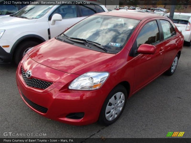 Barcelona Red Metallic / Dark Gray 2012 Toyota Yaris Sedan