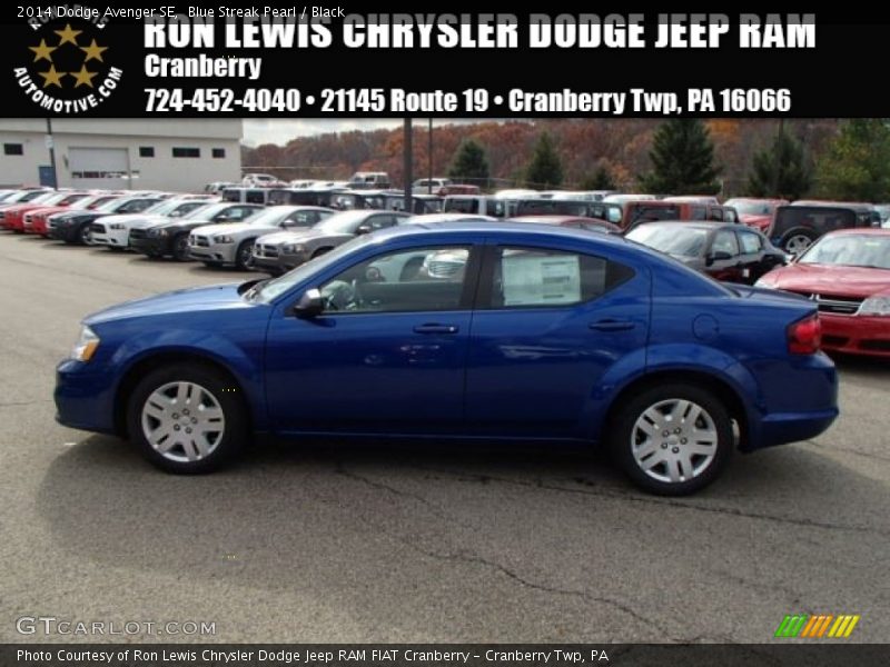 Blue Streak Pearl / Black 2014 Dodge Avenger SE