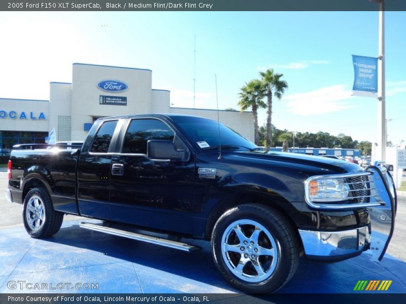 Black / Medium Flint/Dark Flint Grey 2005 Ford F150 XLT SuperCab