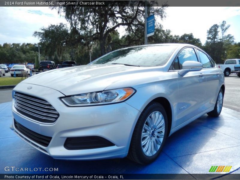 Ingot Silver / Charcoal Black 2014 Ford Fusion Hybrid SE