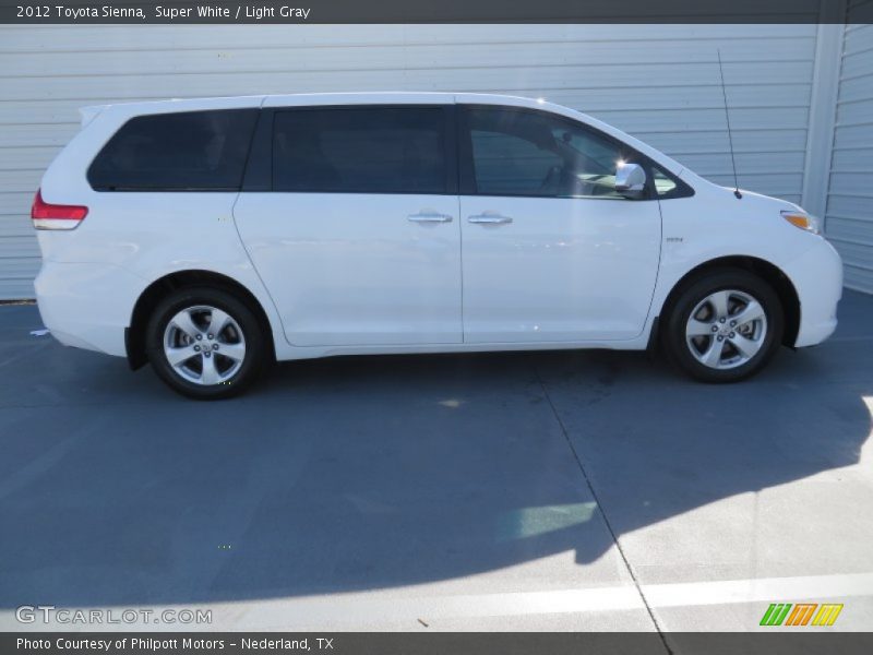 Super White / Light Gray 2012 Toyota Sienna