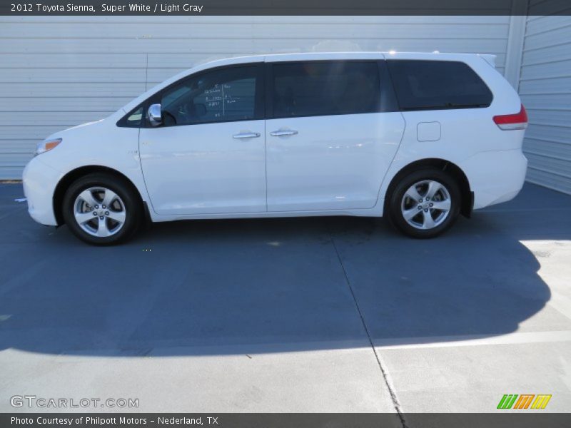 Super White / Light Gray 2012 Toyota Sienna