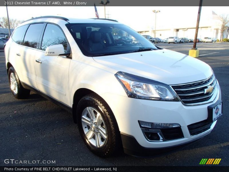 White / Ebony 2013 Chevrolet Traverse LT AWD