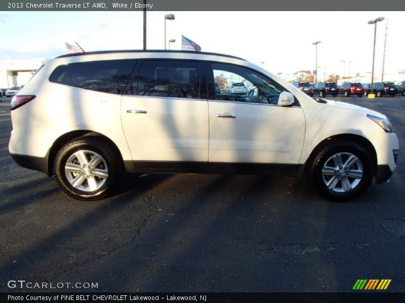 White / Ebony 2013 Chevrolet Traverse LT AWD